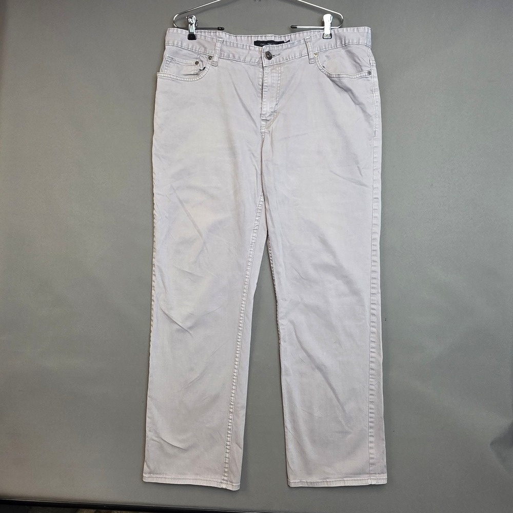 Calvin Klein Jeans Pants Men's Straight Leg Casual Chino Khaki Grey 38x32
